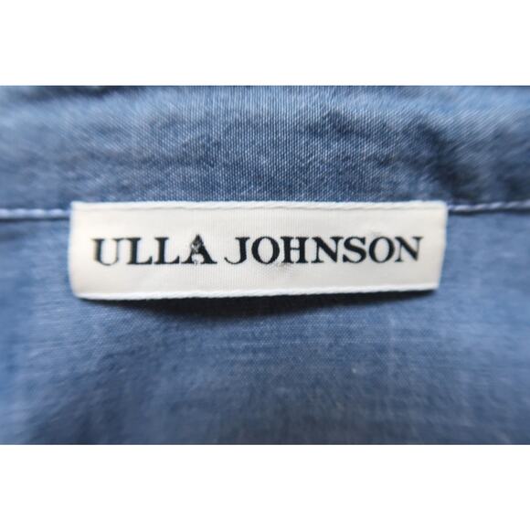 ULLA JOHNSON Willie Chambray Embroidered Western Snap Front Shirt Top 0 XS $230 - Picture 7 of 13